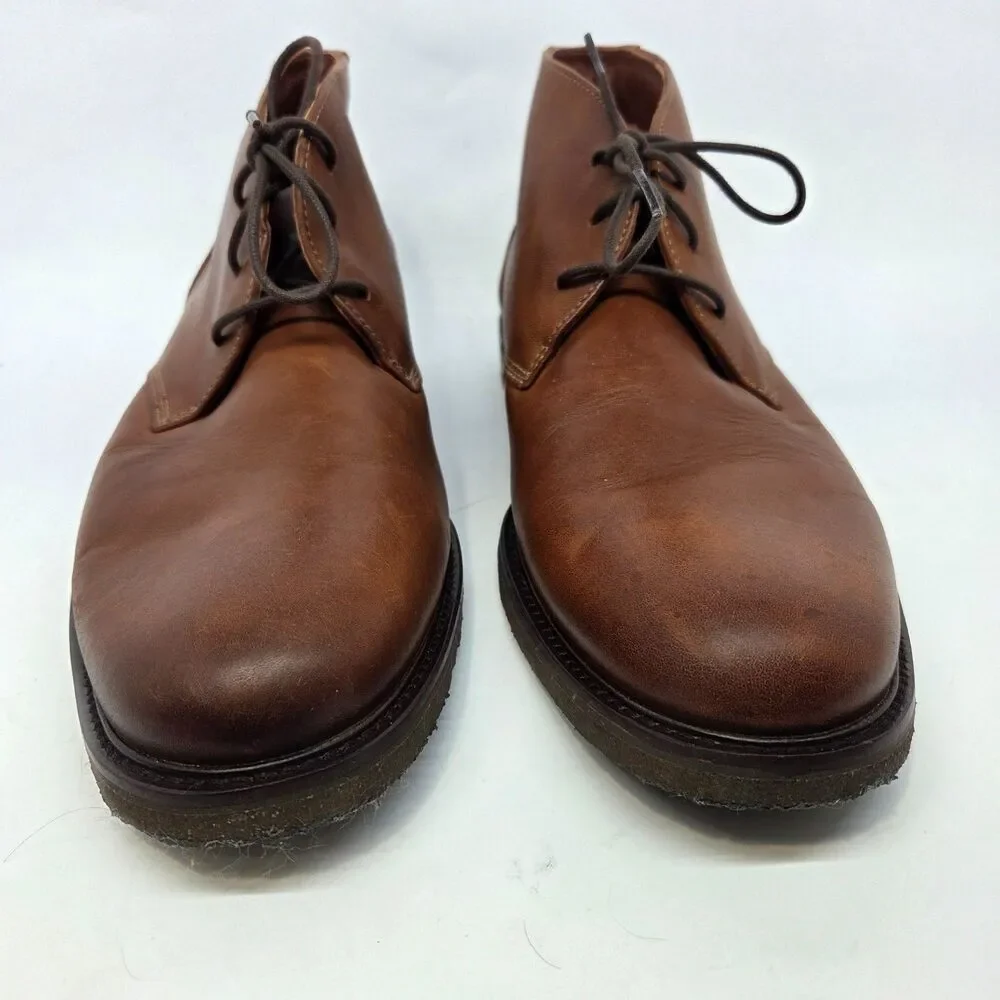 Johnston Murphy Sheepskin COPELAND Mens Brown Leather Chukka Boots US 12 M